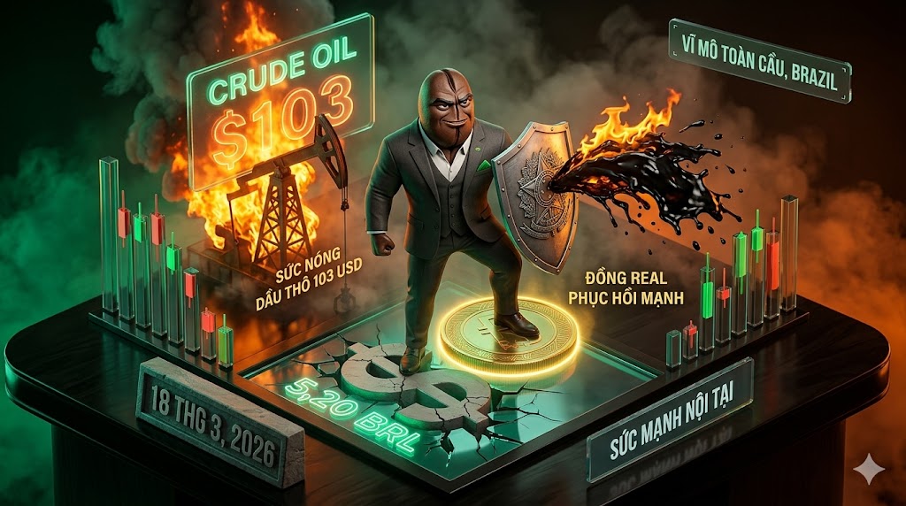 Đồng Real nối dài đà phục hồi xuống mốc 5,20: Sức mạnh nội tại của Brazil thách thức sức nóng từ giá dầu 103 USD